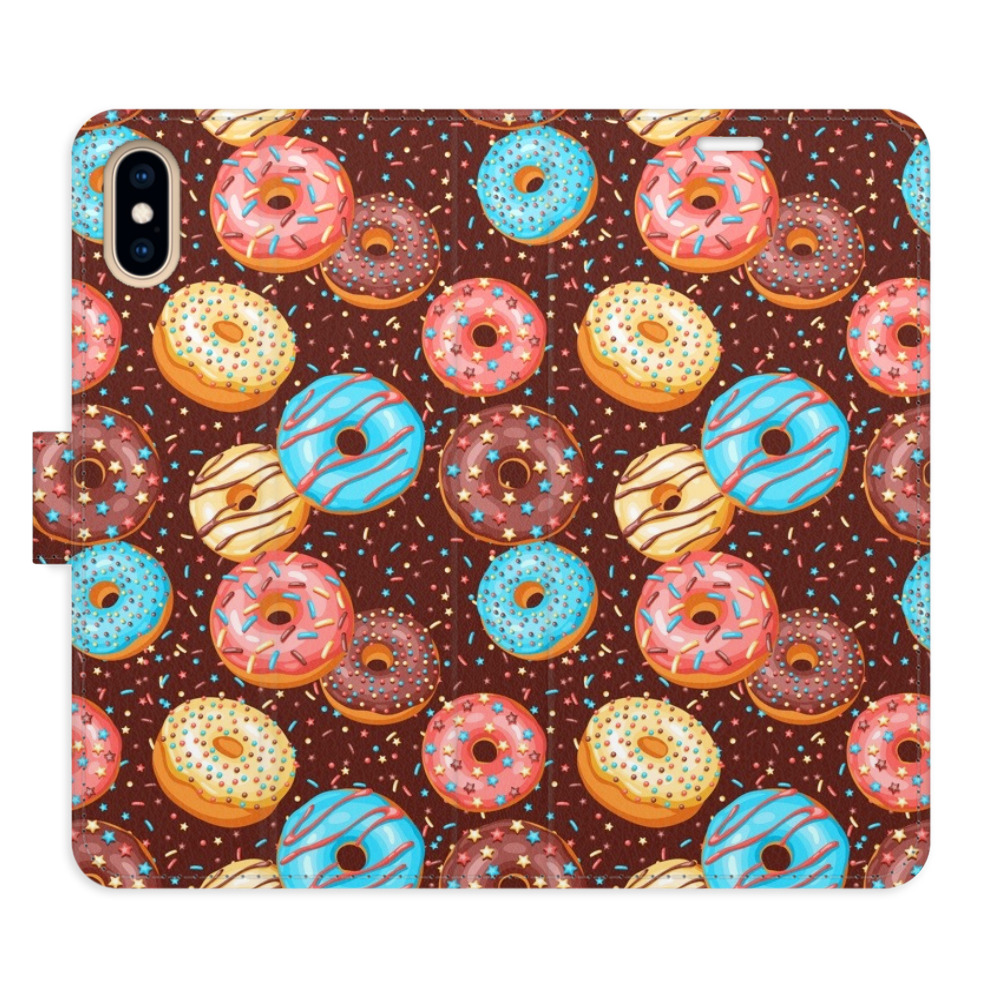 Flipové puzdro iSaprio - Donuts Pattern - iPhone X/XS