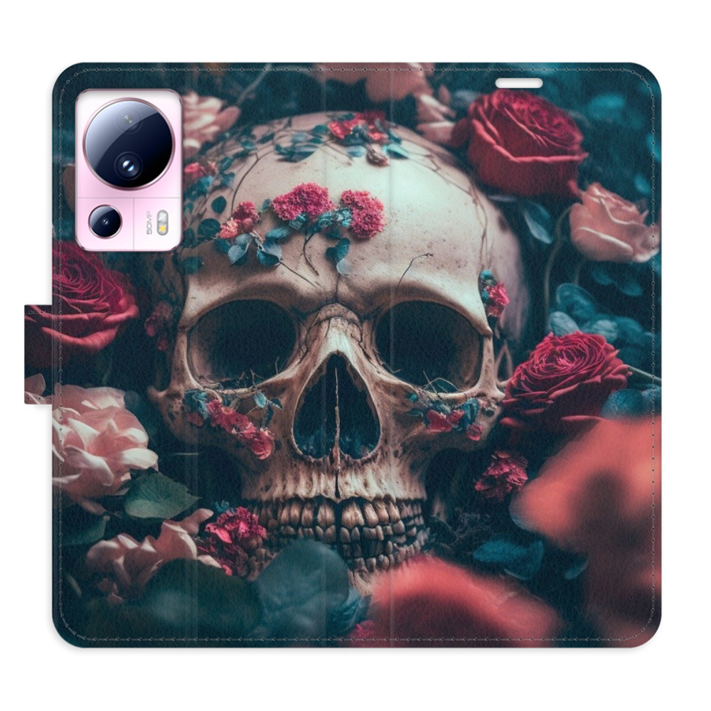 Flipové puzdro iSaprio - Skull in Roses 02 - Xiaomi 13 Lite