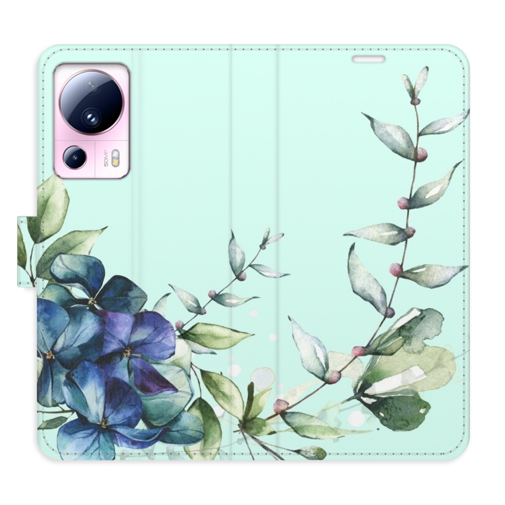 Flipové puzdro iSaprio - Blue Flowers - Xiaomi 13 Lite