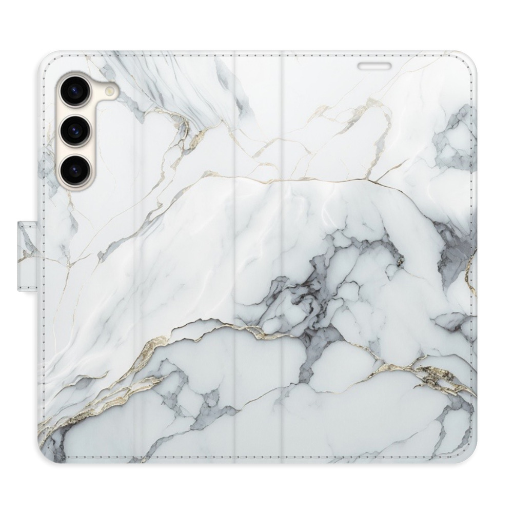 Flipové puzdro iSaprio - SilverMarble 15 - Samsung Galaxy S23+ 5G