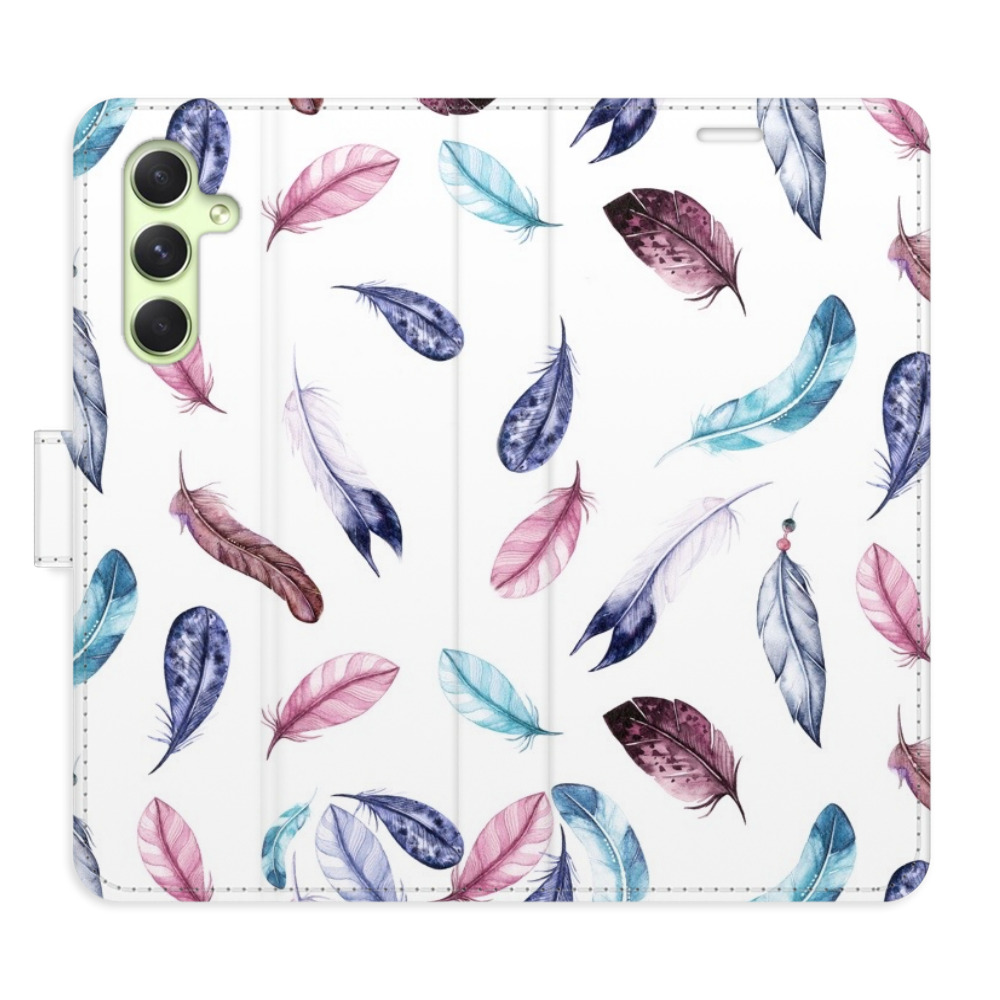 Flipové puzdro iSaprio - Colorful Feathers - Samsung Galaxy A54 5G