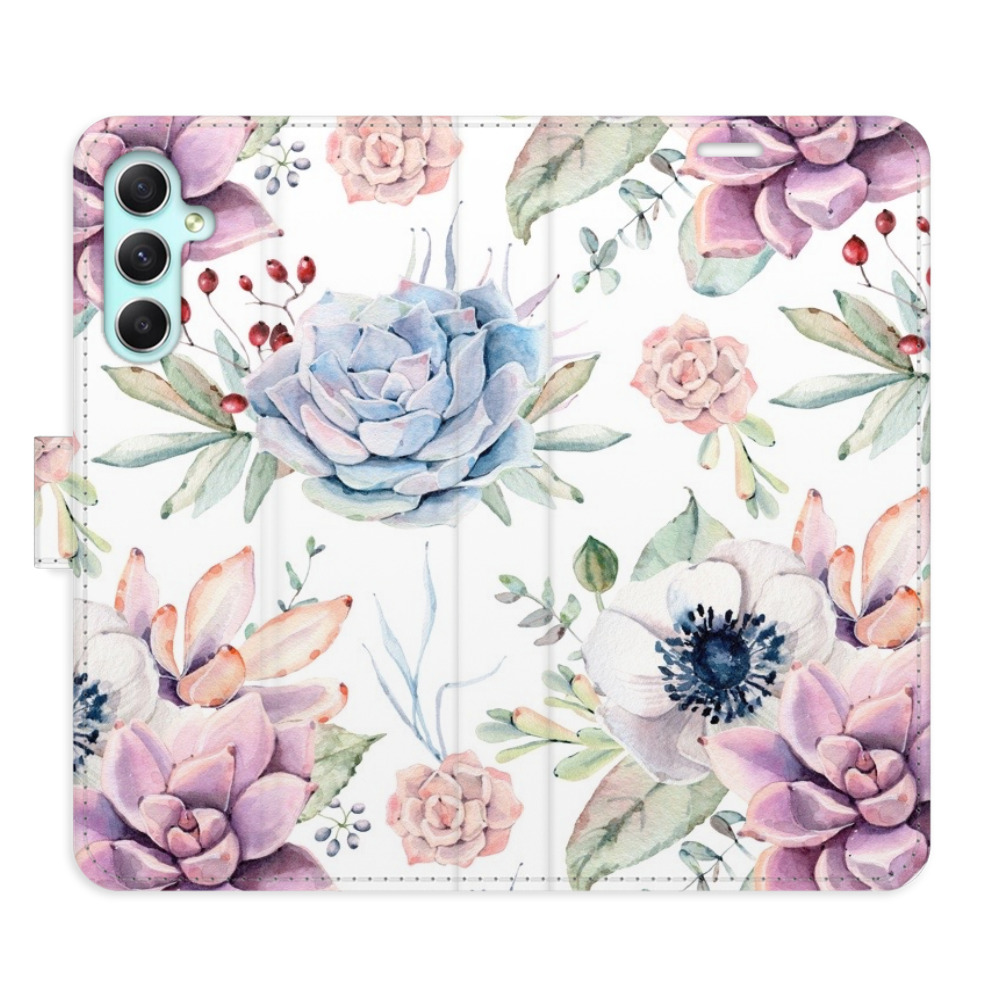 Flipové puzdro iSaprio - Succulents Pattern - Samsung Galaxy A34 5G
