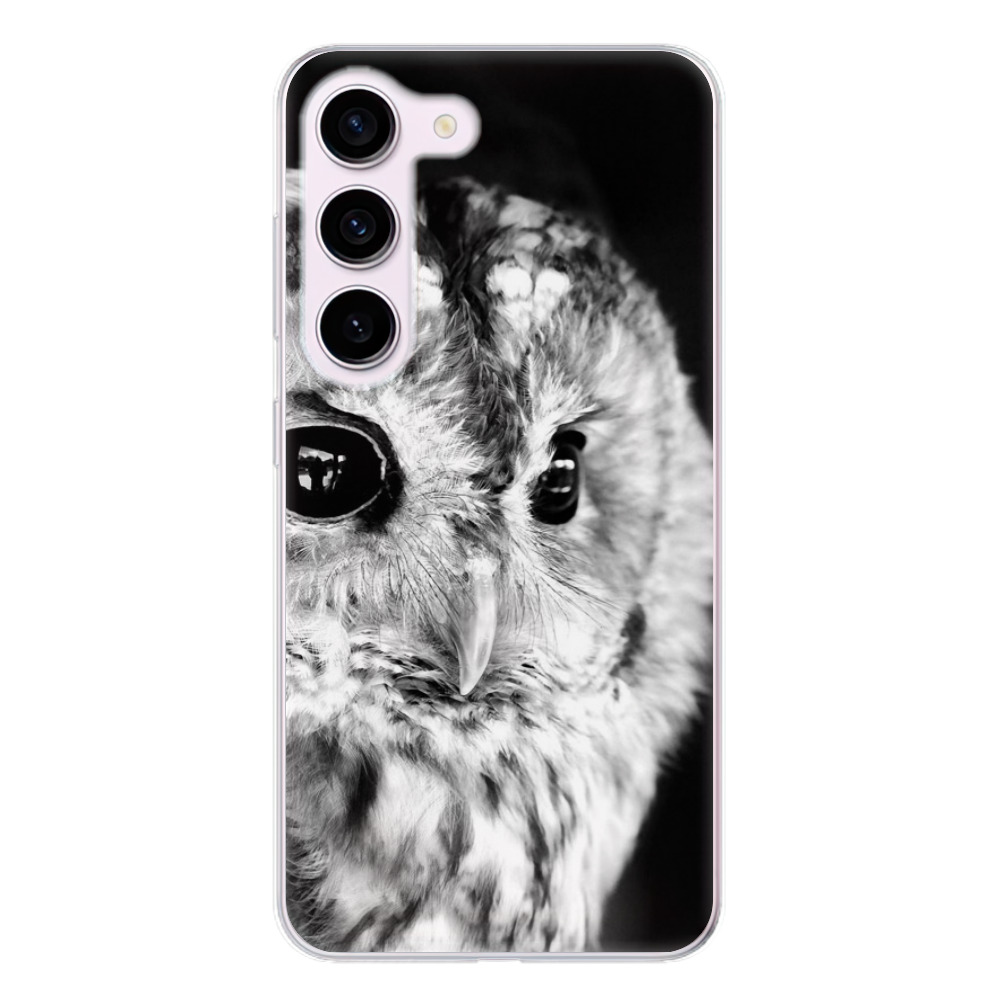Odolné silikónové puzdro iSaprio - BW Owl - Samsung Galaxy S23 5G