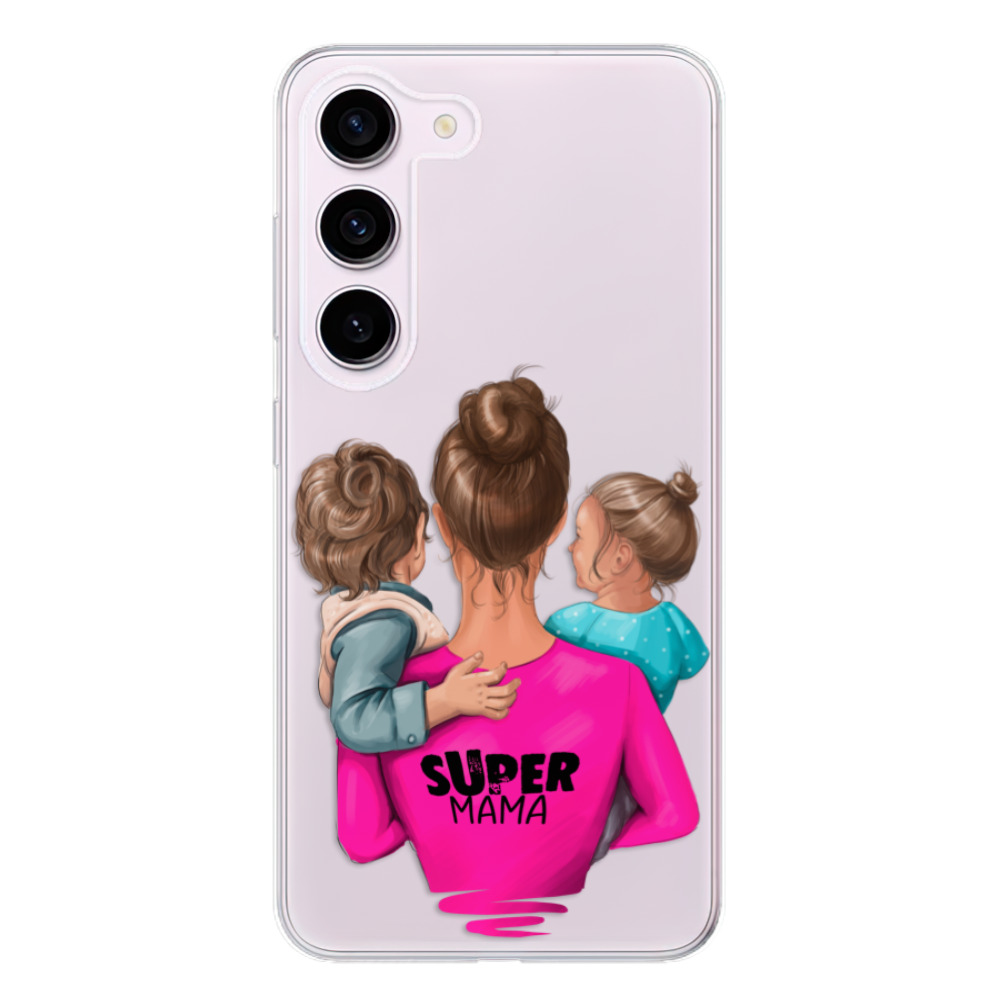 Odolné silikónové puzdro iSaprio - Super Mama - Boy and Girl - Samsung Galaxy S23 5G