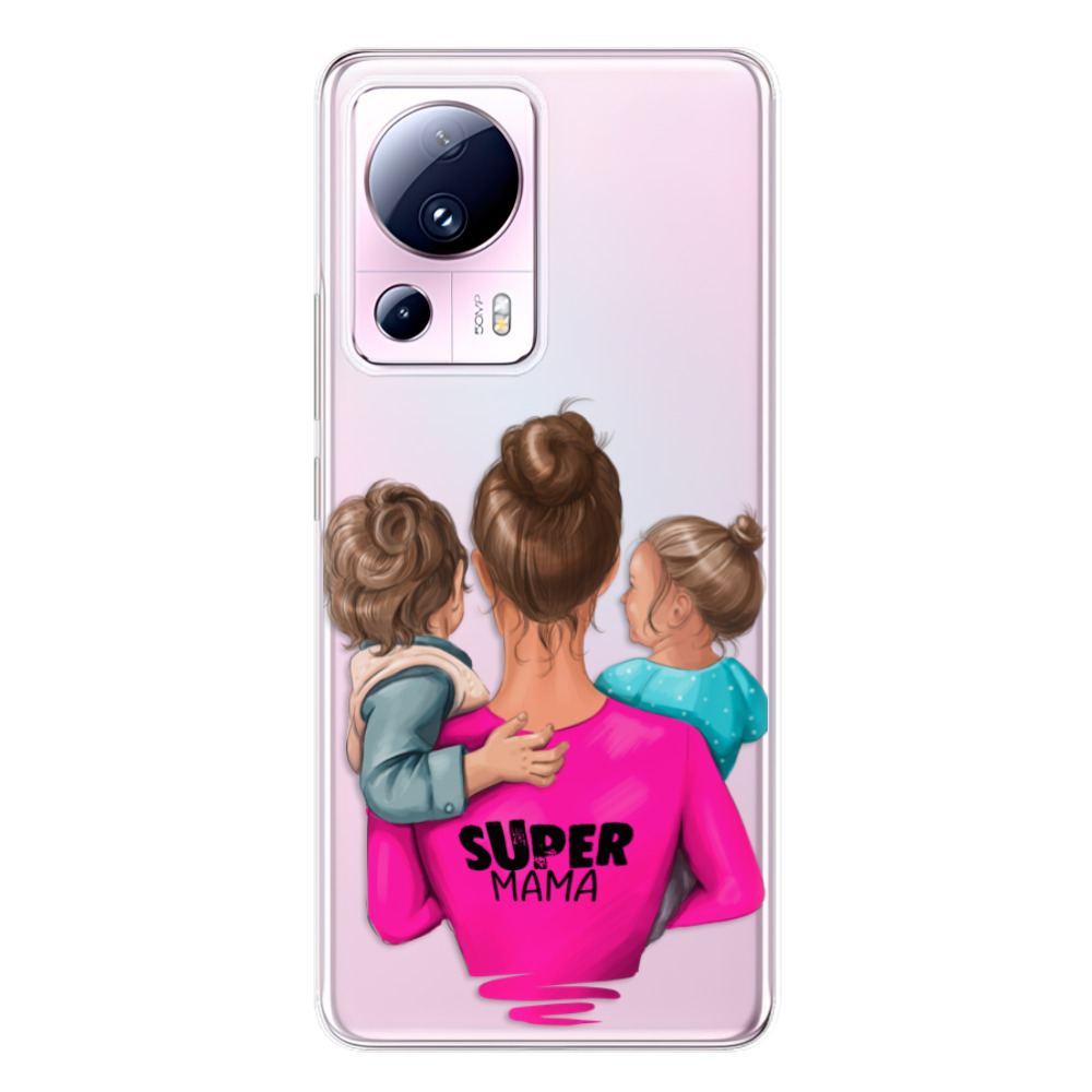 Odolné silikónové puzdro iSaprio - Super Mama - Boy and Girl - Xiaomi 13 Lite