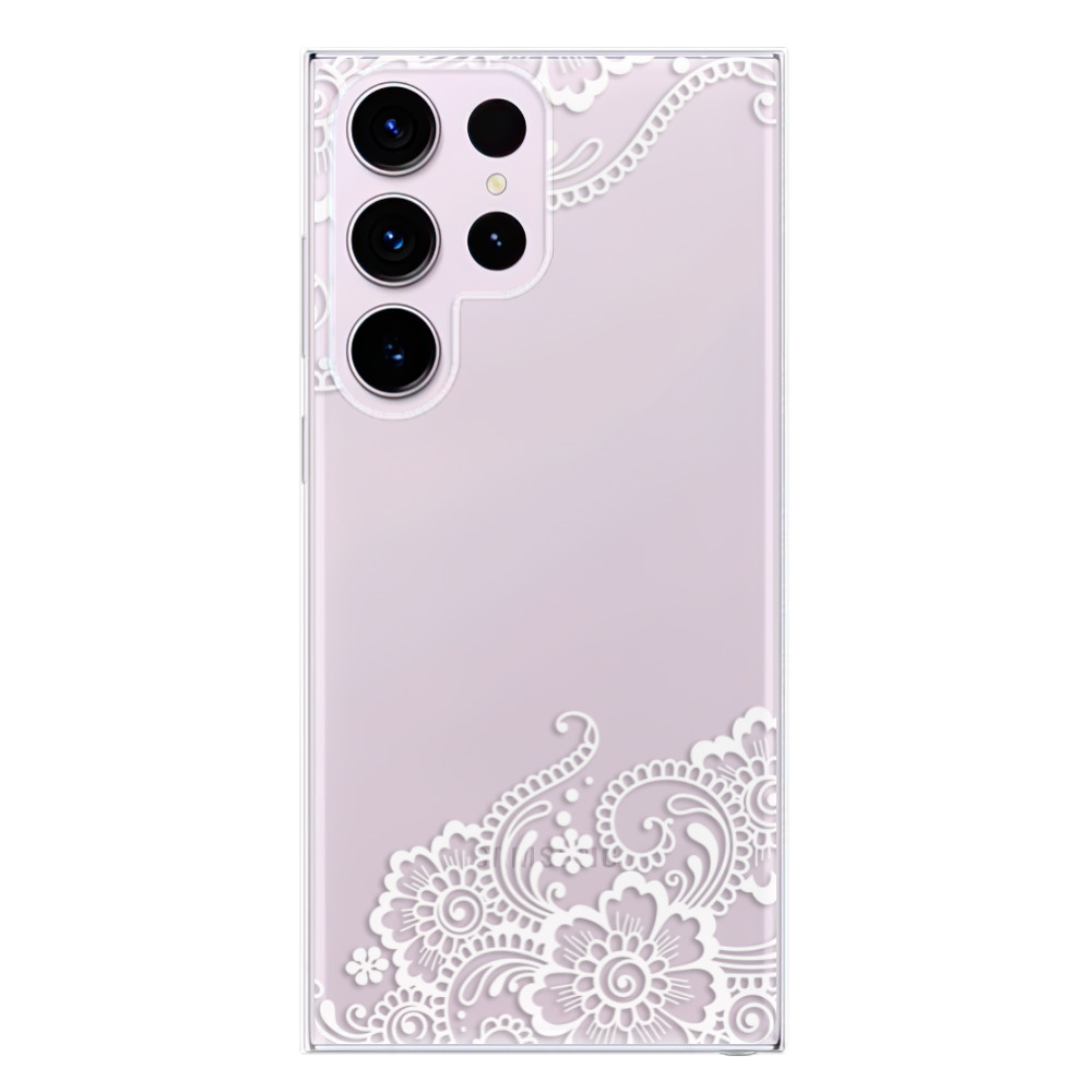 Odolné silikónové puzdro iSaprio - White Lace 02 - Samsung Galaxy S23 Ultra