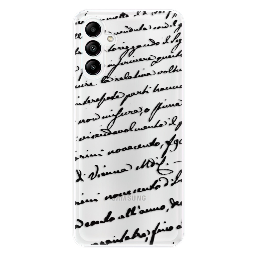 Odolné silikónové puzdro iSaprio - Handwriting 01 - black - Samsung Galaxy A04s