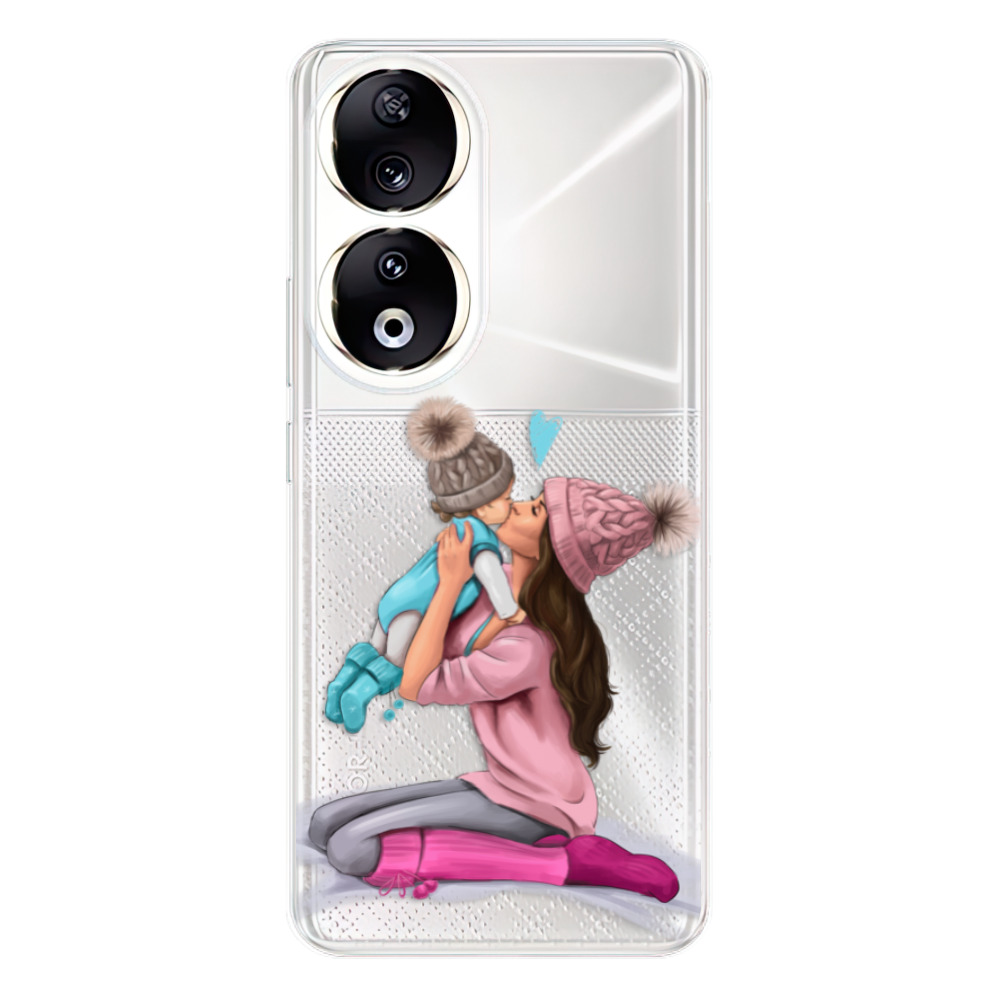 Odolné silikónové puzdro iSaprio - Kissing Mom - Brunette and Boy - Honor 90 5G