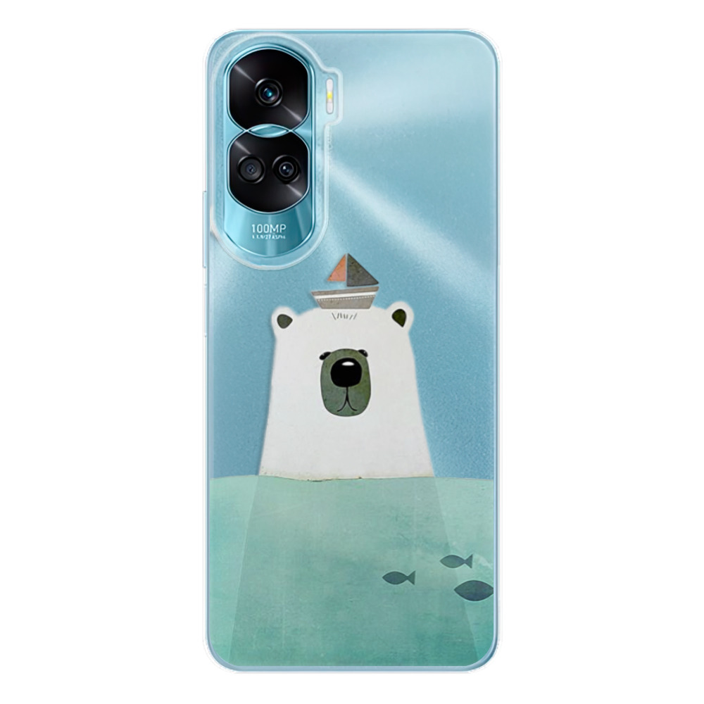 Odolné silikónové puzdro iSaprio - Bear With Boat - Honor 90 Lite 5G
