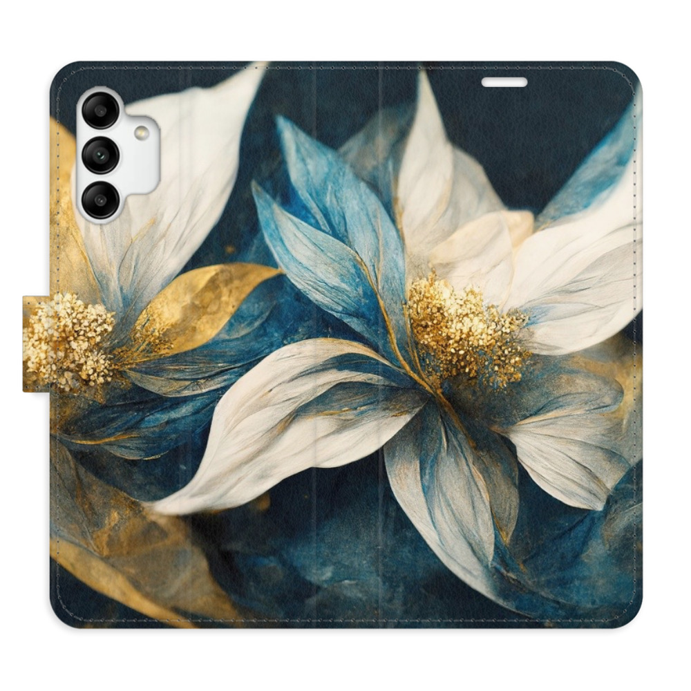 Flipové puzdro iSaprio - Gold Flowers - Samsung Galaxy A04s