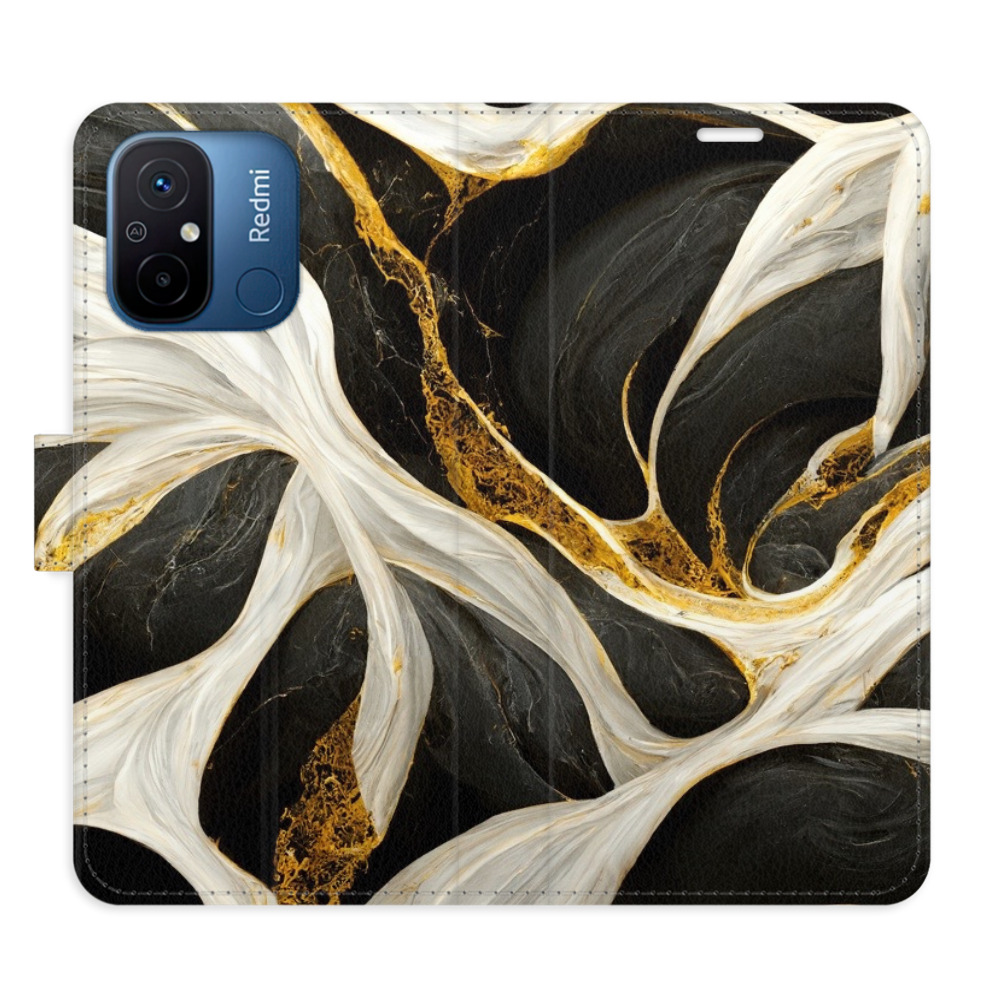 Flipové puzdro iSaprio - BlackGold Marble - Xiaomi Redmi 12C