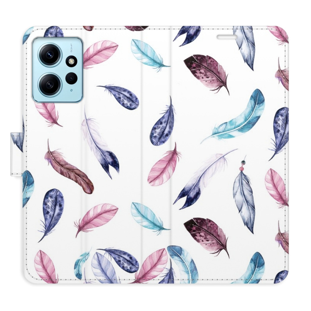 Flipové puzdro iSaprio - Colorful Feathers - Xiaomi Redmi Note 12 5G