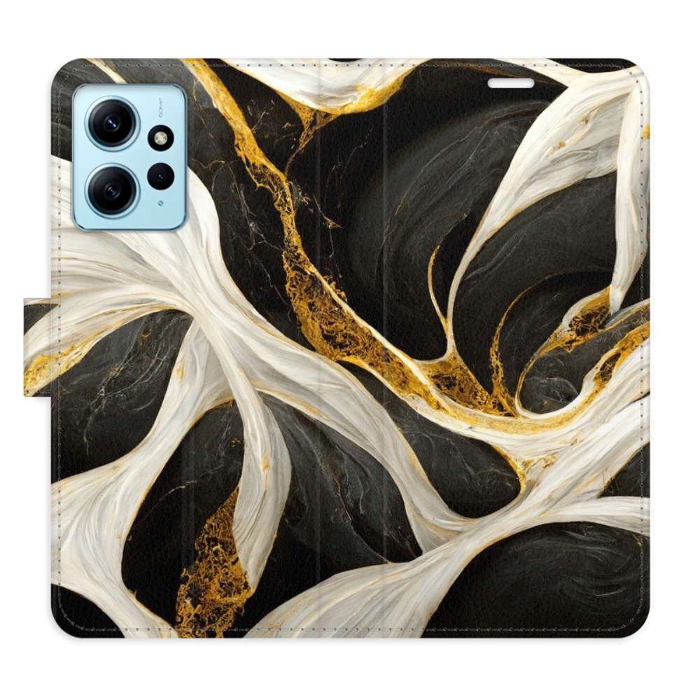Flipové puzdro iSaprio - BlackGold Marble - Xiaomi Redmi Note 12 5G