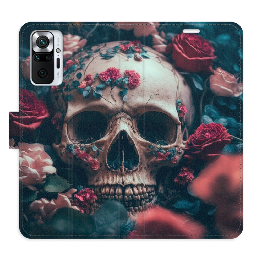 Flipové puzdro iSaprio - Skull in Roses 02 - Xiaomi Redmi Note 10 Pro