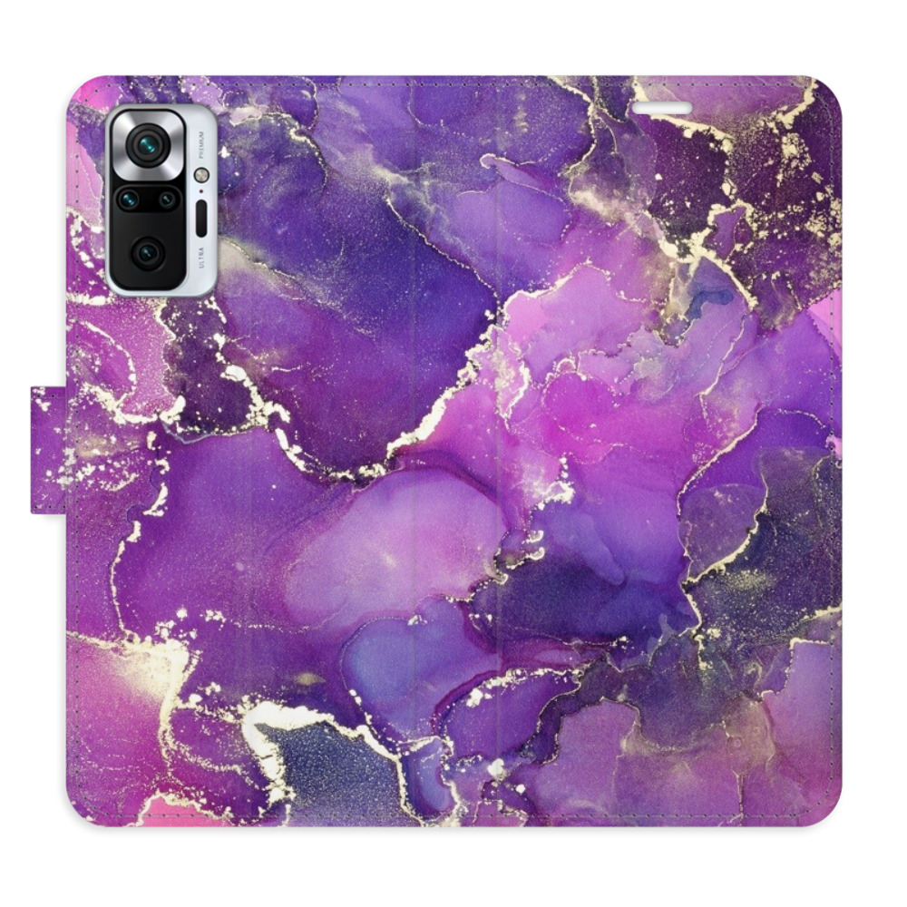 Flipové puzdro iSaprio - Purple Marble - Xiaomi Redmi Note 10 Pro