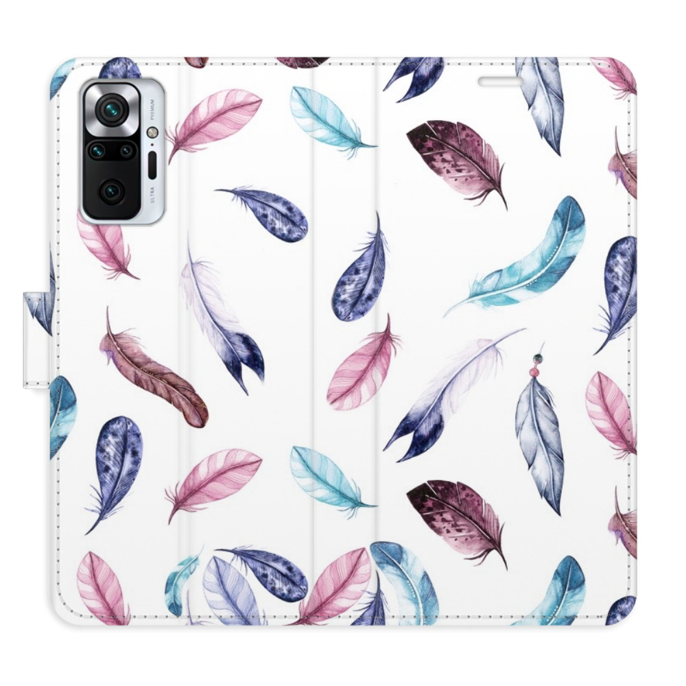 Flipové puzdro iSaprio - Colorful Feathers - Xiaomi Redmi Note 10 Pro