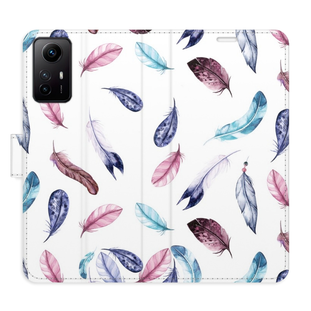 Flipové puzdro iSaprio - Colorful Feathers - Xiaomi Redmi Note 12S