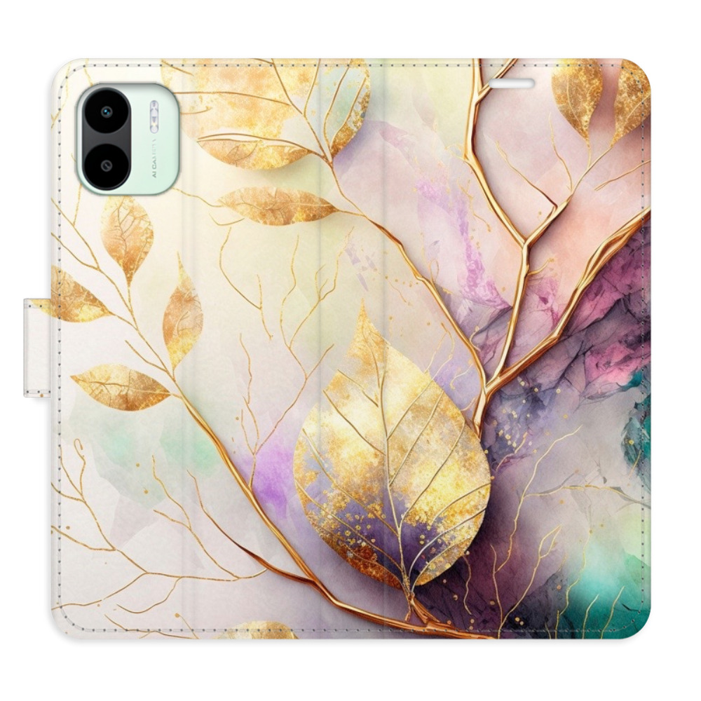 Flipové puzdro iSaprio - Gold Leaves 02 - Xiaomi Redmi A1 / A2