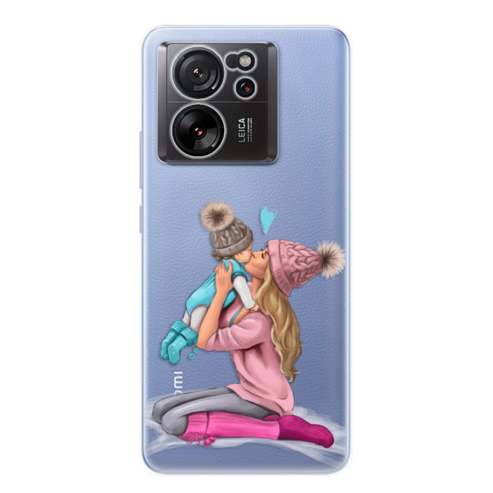 Odolné silikónové puzdro iSaprio - Kissing Mom - Blond and Boy - Xiaomi 13T / 13T Pro
