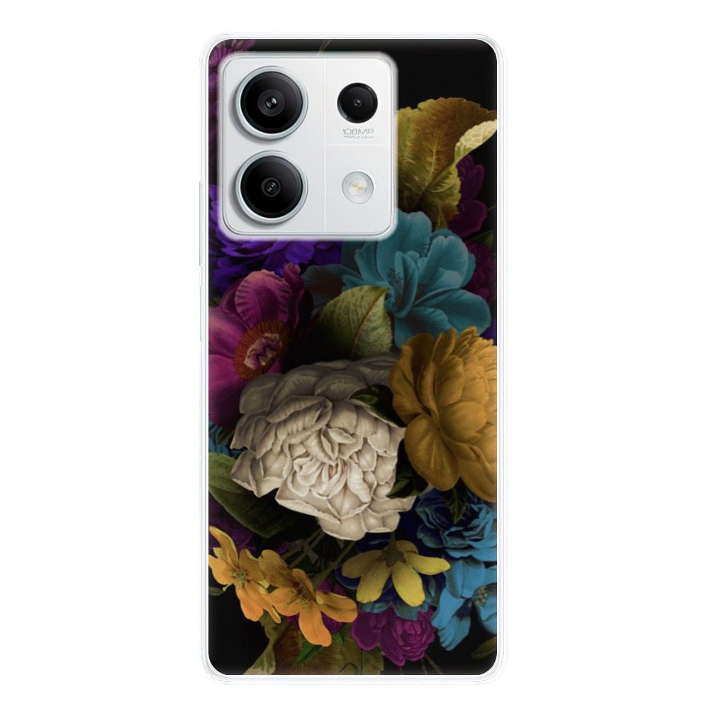 Odolné silikónové puzdro iSaprio - Dark Flowers - Xiaomi Redmi Note 13 5G
