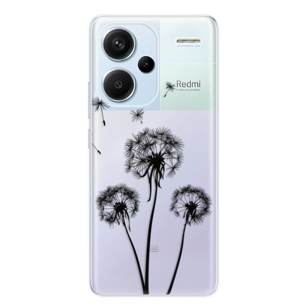 Odolné silikónové puzdro iSaprio - Three Dandelions - black - Xiaomi Redmi Note 13 Pro+ 5G