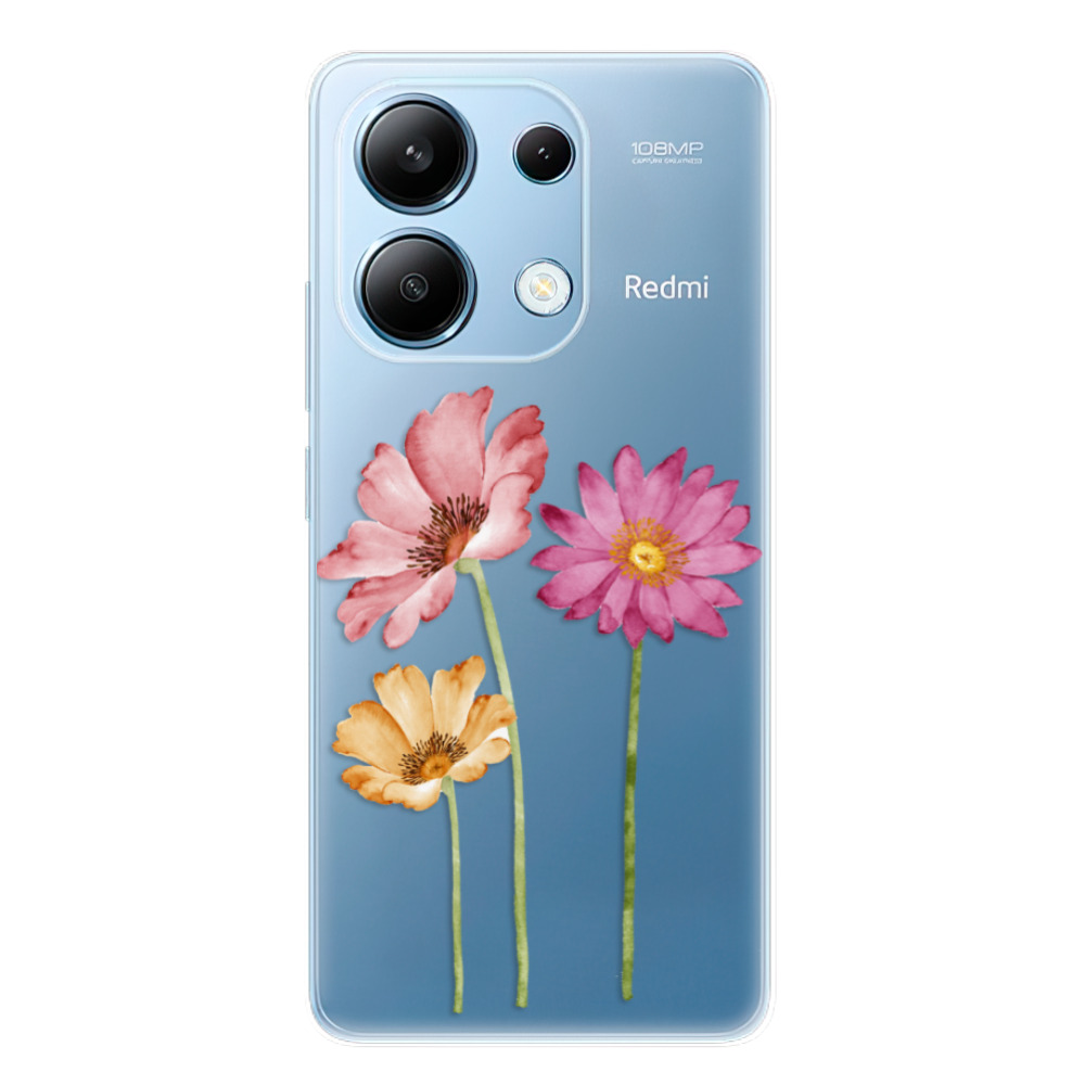 Odolné silikónové puzdro iSaprio - Three Flowers - Xiaomi Redmi Note 13