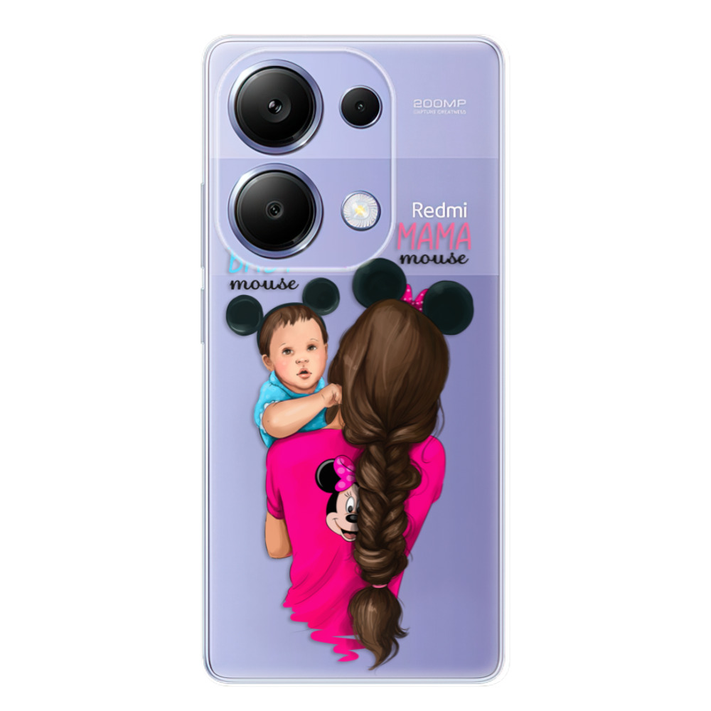 Odolné silikónové puzdro iSaprio - Mama Mouse Brunette and Boy - Xiaomi Redmi Note 13 Pro
