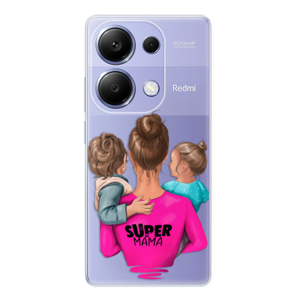 Odolné silikónové puzdro iSaprio - Super Mama - Boy and Girl - Xiaomi Redmi Note 13 Pro