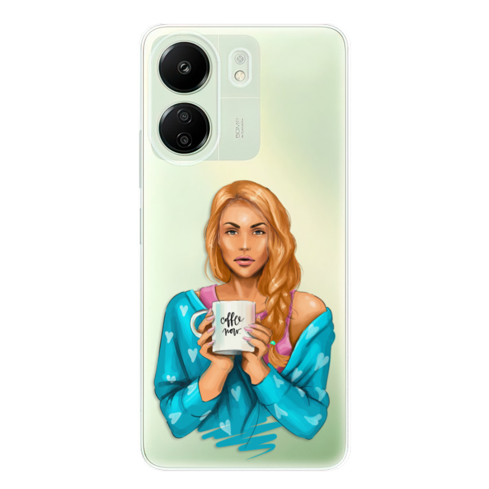 Odolné silikónové puzdro iSaprio - Coffe Now - Redhead - Xiaomi Redmi 13C