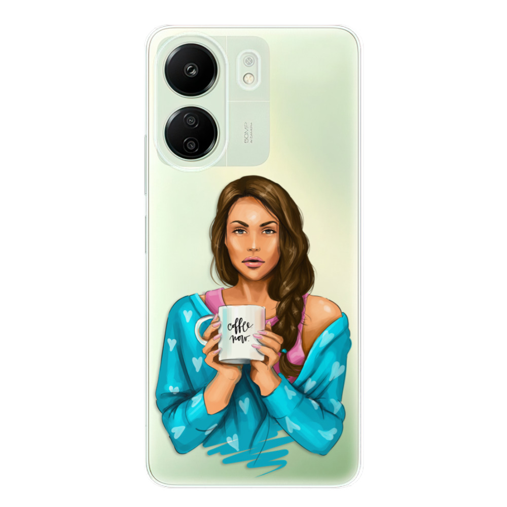 Odolné silikónové puzdro iSaprio - Coffe Now - Brunette - Xiaomi Redmi 13C