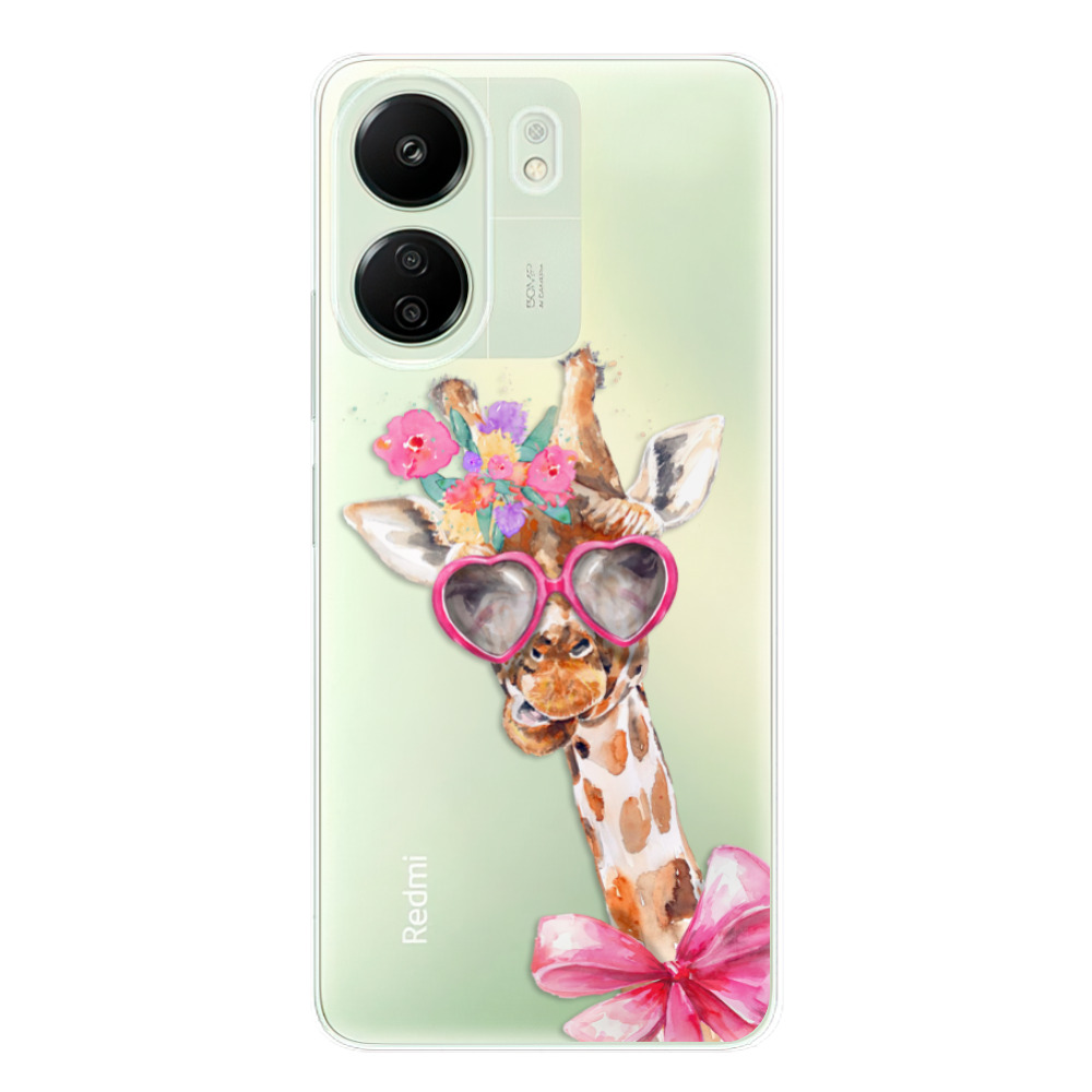 Odolné silikónové puzdro iSaprio - Lady Giraffe - Xiaomi Redmi 13C