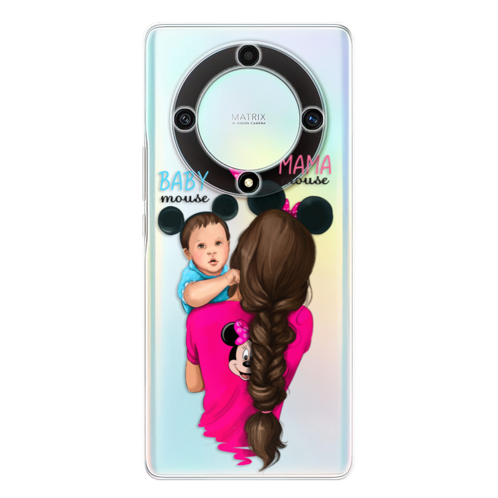 Odolné silikónové puzdro iSaprio - Mama Mouse Brunette and Boy - Honor Magic5 Lite 5G