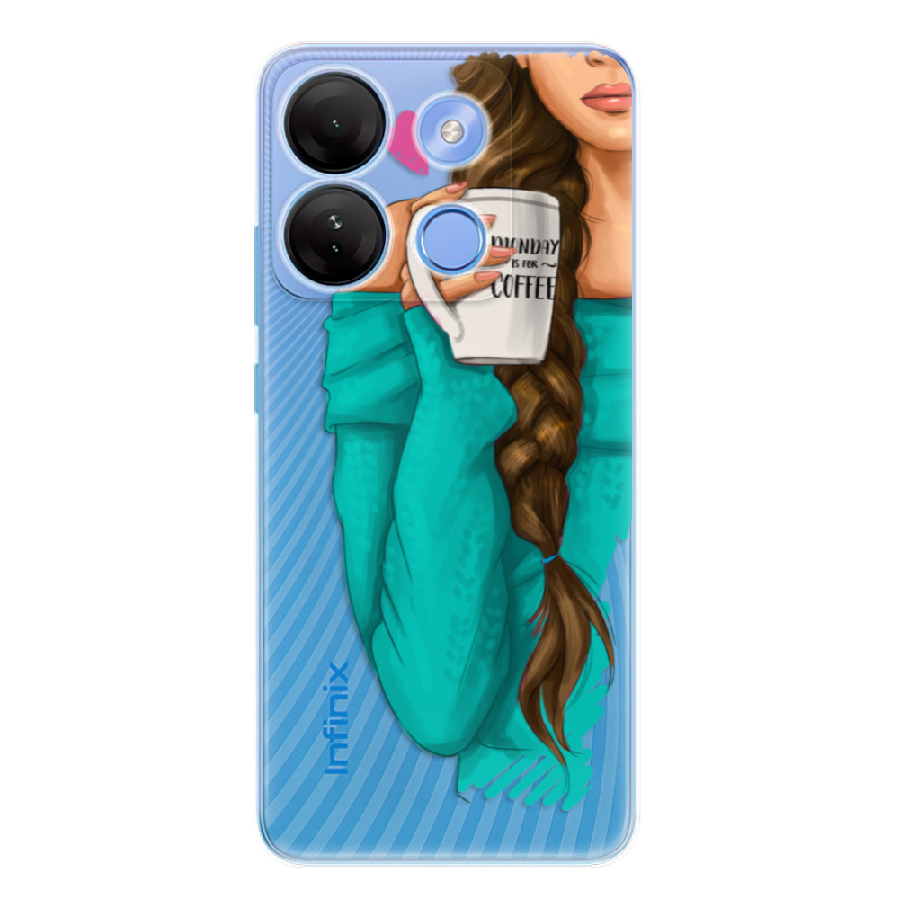 Odolné silikónové puzdro iSaprio - My Coffe and Brunette Girl - Infinix Smart 7