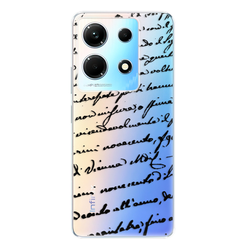 Odolné silikónové puzdro iSaprio - Handwriting 01 - black - Infinix Note 30