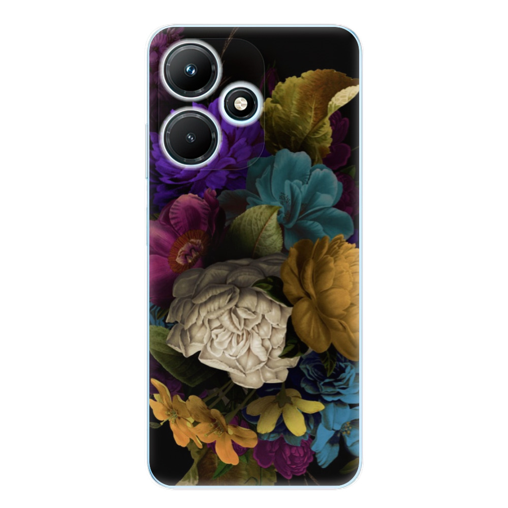 Odolné silikónové puzdro iSaprio - Dark Flowers - Infinix Hot 30i