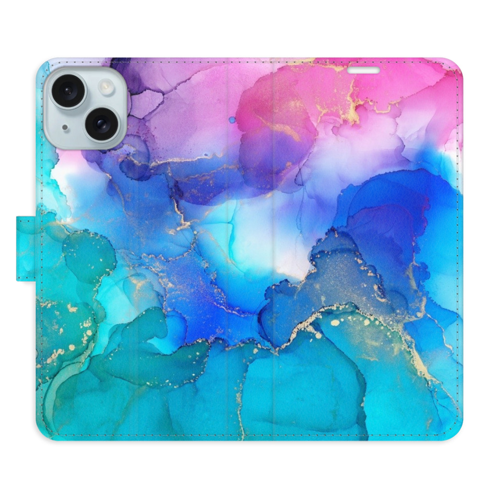 Flipové puzdro iSaprio - BluePink Paint - iPhone 15 Plus