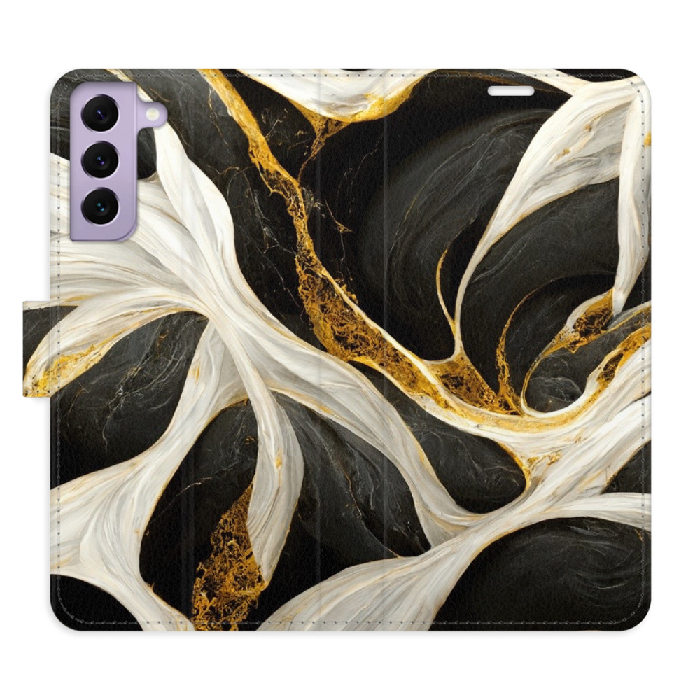Flipové puzdro iSaprio - BlackGold Marble - Samsung Galaxy S22 5G