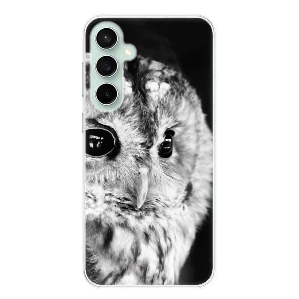 Odolné silikónové puzdro iSaprio - BW Owl - Samsung Galaxy S23 FE
