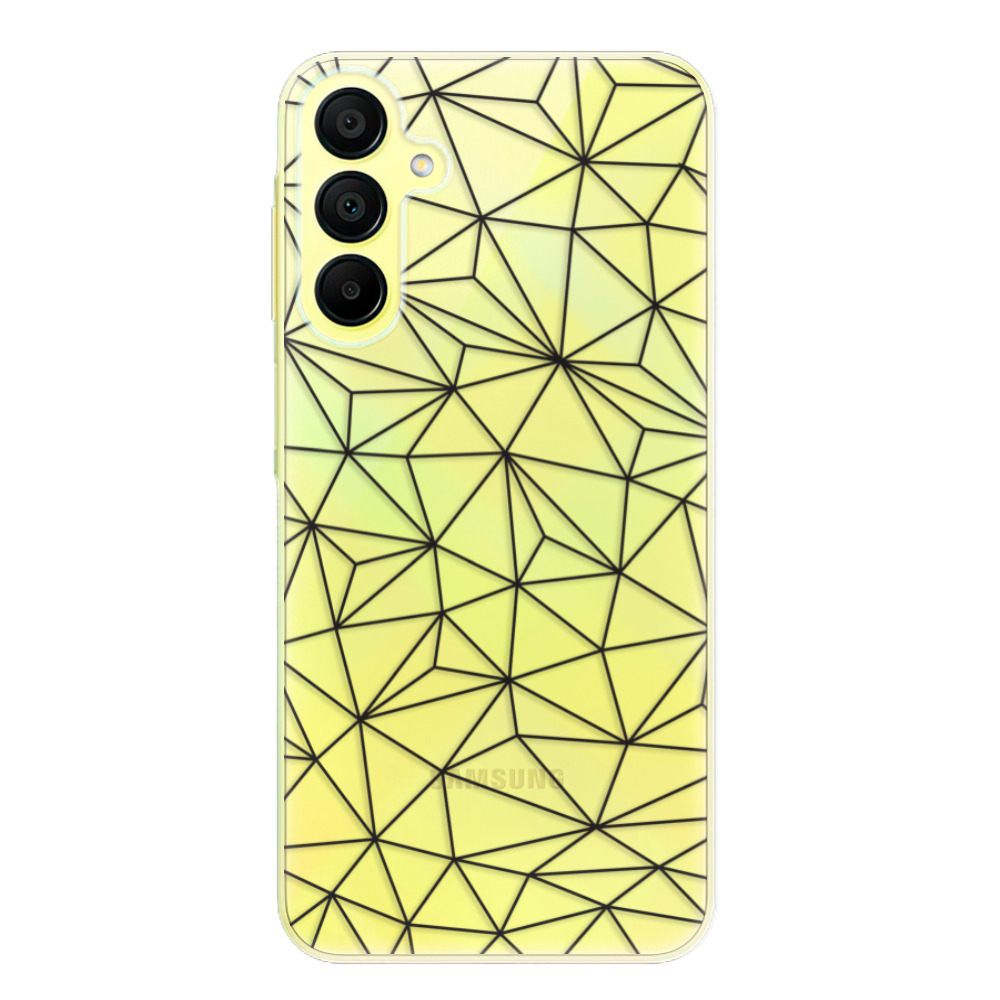 Odolné silikónové puzdro iSaprio - Abstract Triangles 03 - black - Samsung Galaxy A15 / A15 5G