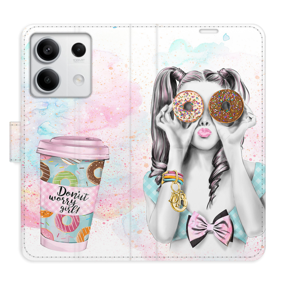 Flipové puzdro iSaprio - Donut Worry Girl - Xiaomi Redmi Note 13 5G