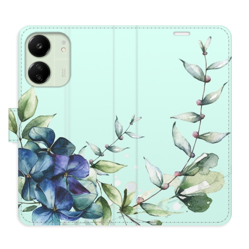Flipové puzdro iSaprio - Blue Flowers - Xiaomi Redmi 13C