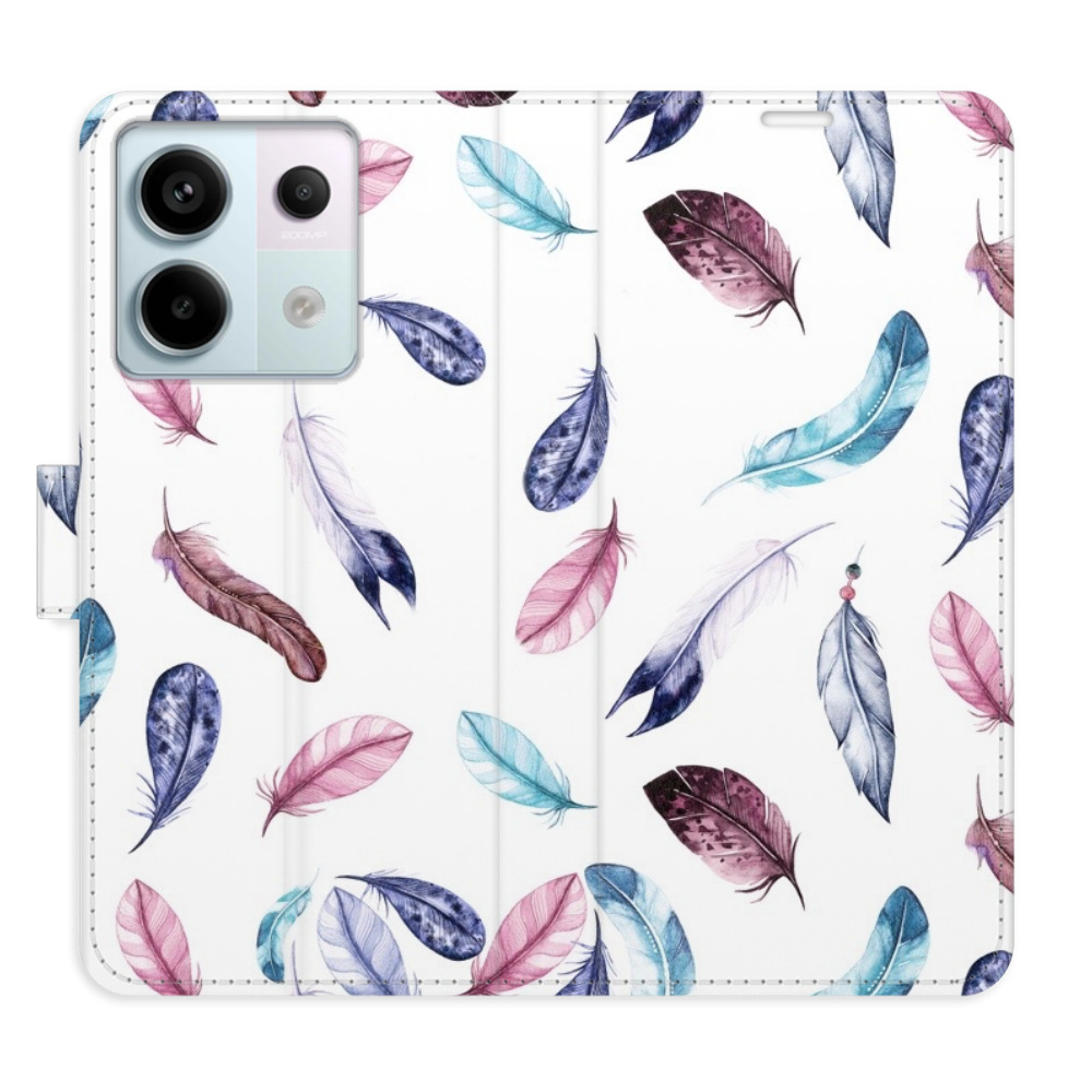 Flipové puzdro iSaprio - Colorful Feathers - Xiaomi Redmi Note 13 Pro+ 5G