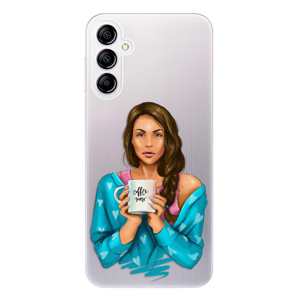 Odolné silikónové puzdro iSaprio - Coffe Now - Brunette - Samsung Galaxy A14 / A14 5G