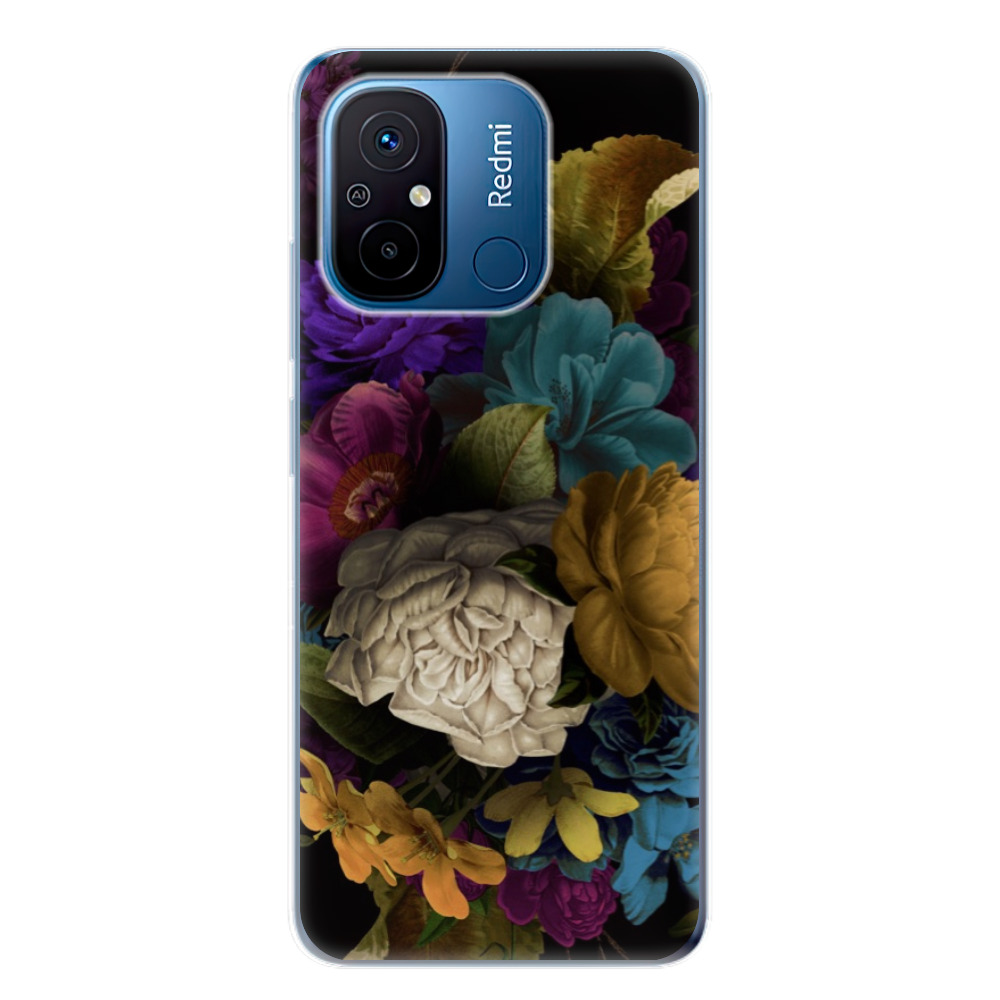 Odolné silikónové puzdro iSaprio - Dark Flowers - Xiaomi Redmi 12C