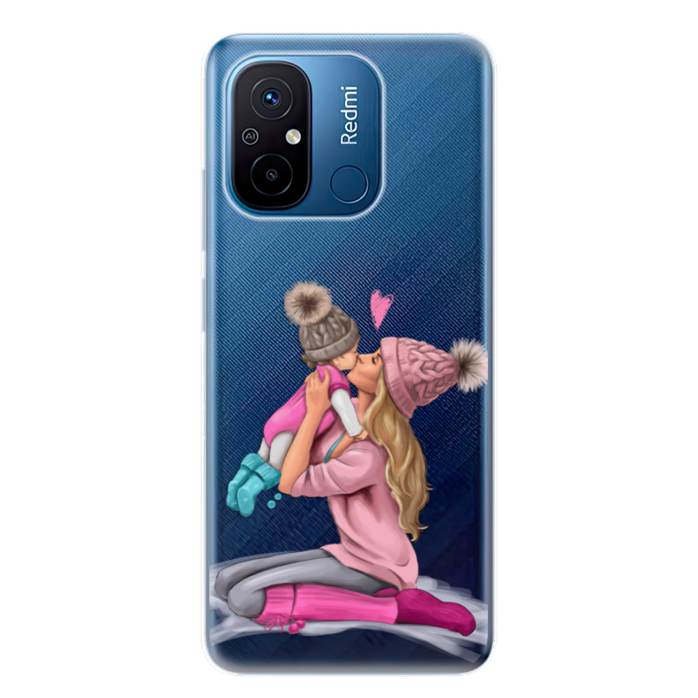 Odolné silikónové puzdro iSaprio - Kissing Mom - Blond and Girl - Xiaomi Redmi 12C
