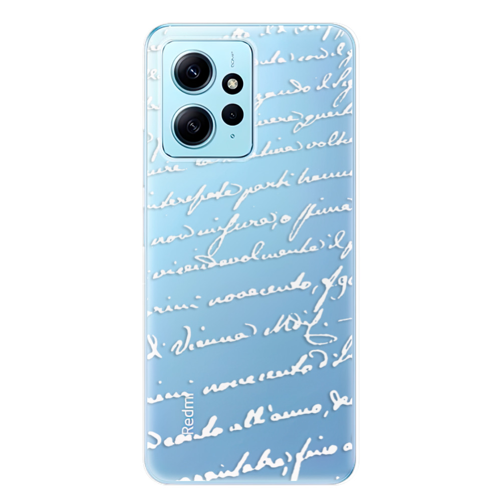 Odolné silikónové puzdro iSaprio - Handwriting 01 - white - Xiaomi Redmi Note 12 5G