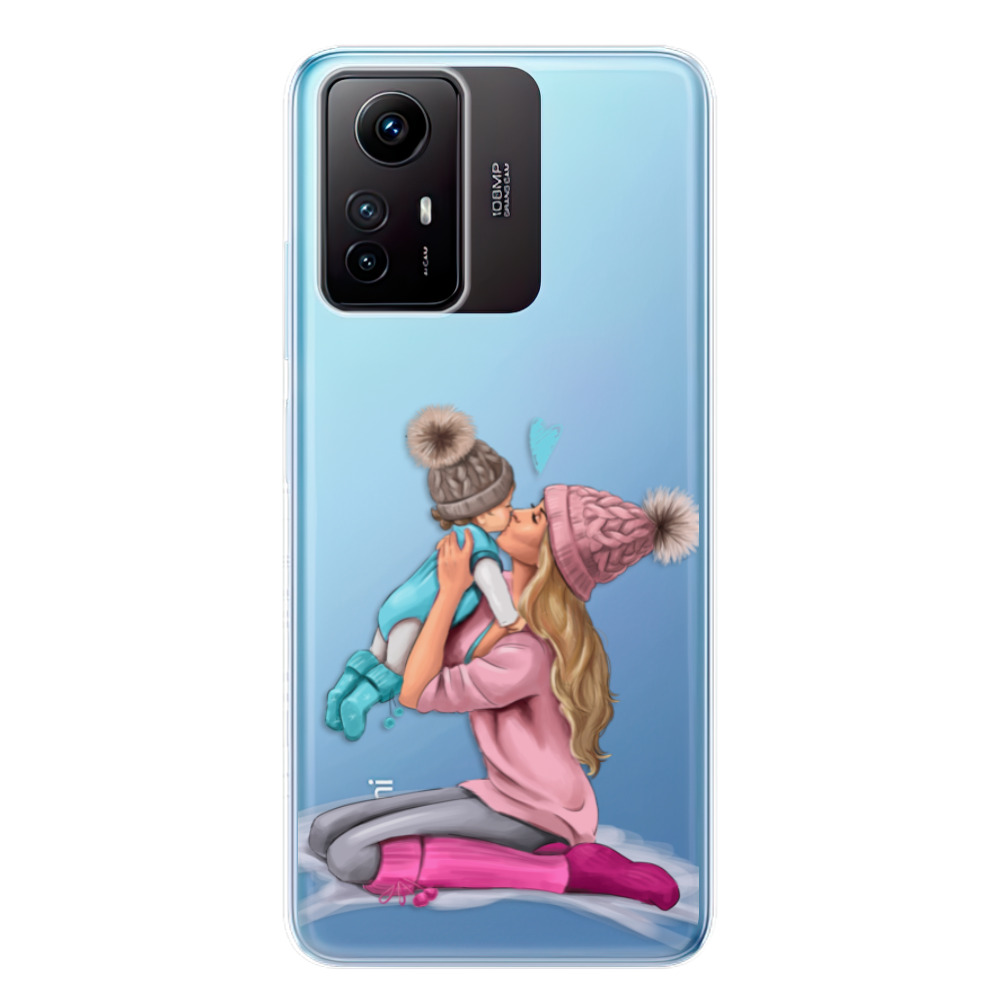 Odolné silikónové puzdro iSaprio - Kissing Mom - Blond and Boy - Xiaomi Redmi Note 12S