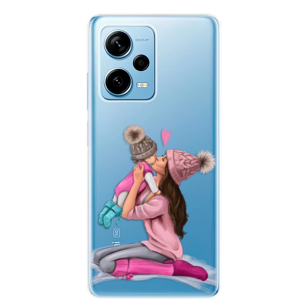 Odolné silikónové puzdro iSaprio - Kissing Mom - Brunette and Girl - Xiaomi Redmi Note 12 Pro 5G / Poco X5 Pro 5G