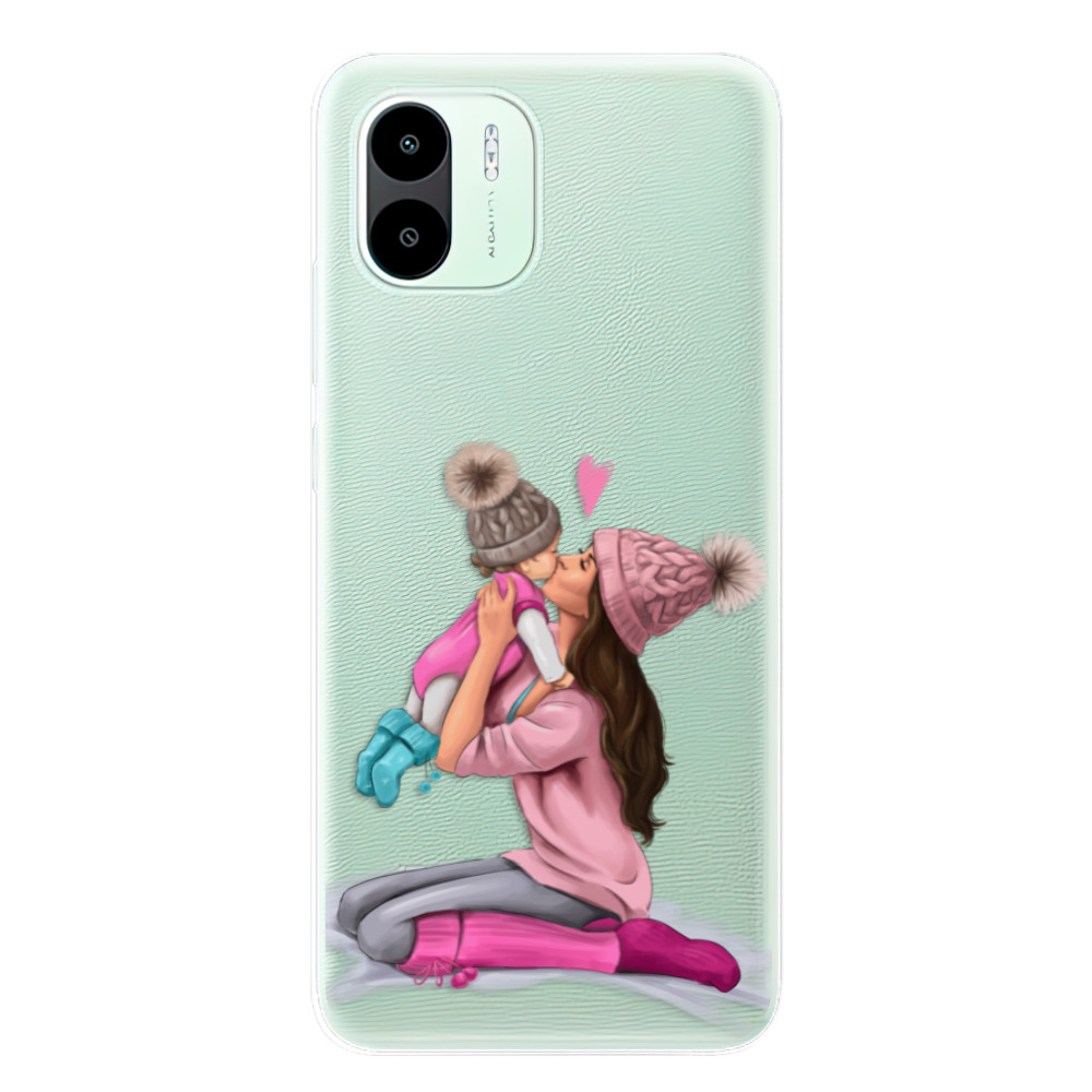 Odolné silikónové puzdro iSaprio - Kissing Mom - Brunette and Girl - Xiaomi Redmi A1 / A2