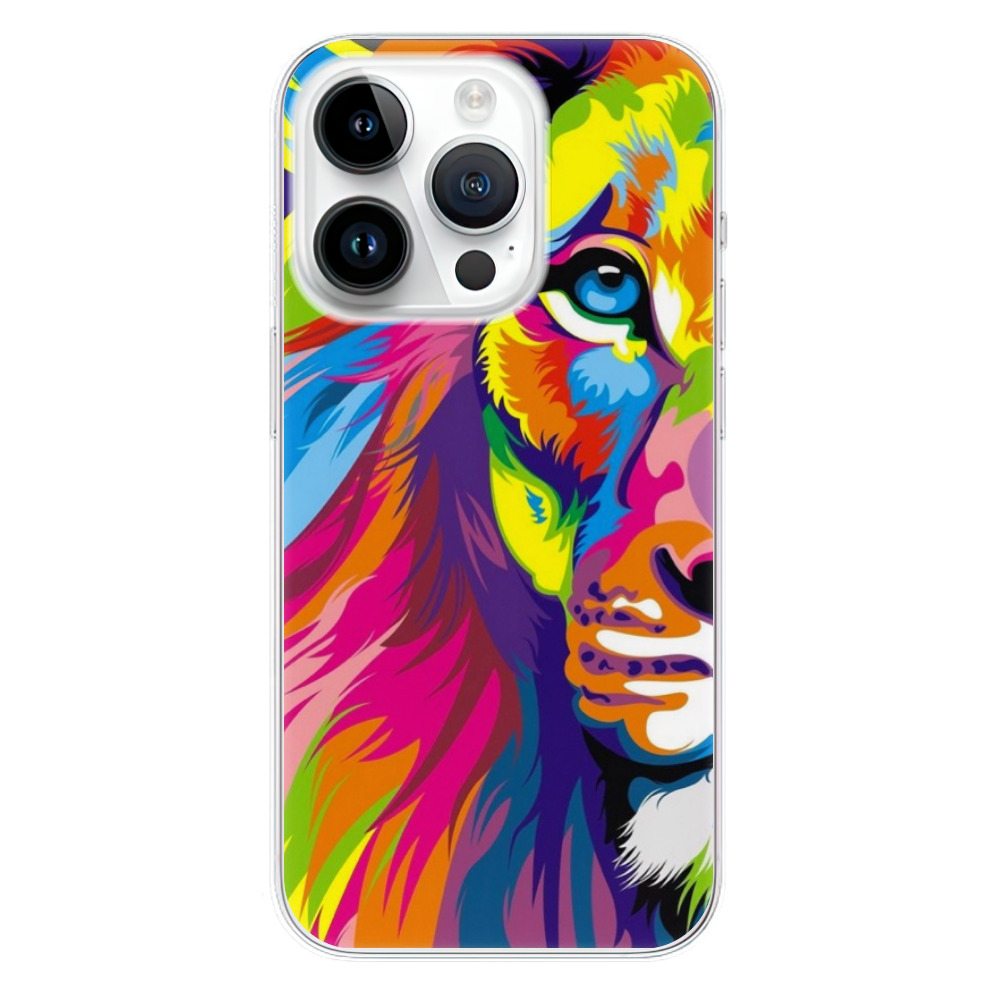 Odolné silikónové puzdro iSaprio - Rainbow Lion - iPhone 15 Pro